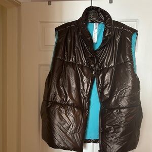 Brown and blue  Puffer Vest